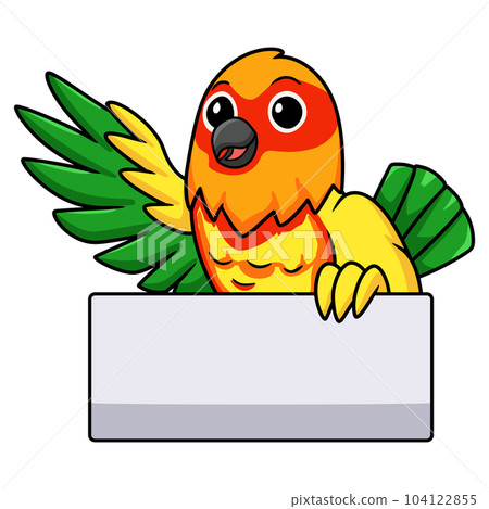 Cute yellow and green parrot lovebird cartoon waving hand Cute yellow and green parrot lovebird cartoon waving hand 104122855