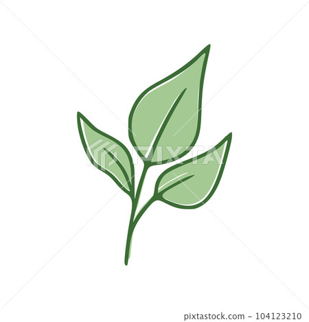 Green Leaves flat icon isolated on white background. Vector illustration 104123210