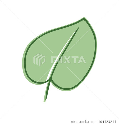 Green Leaf flat icon isolated on white background. Vector illustration 104123211