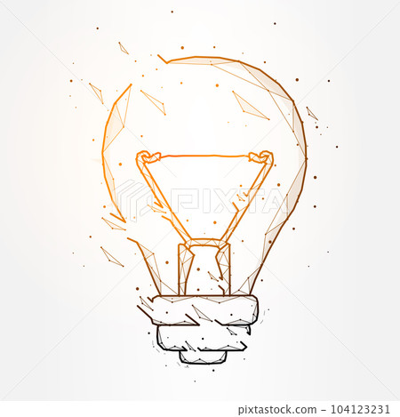 Light bulb polygonal vector illustration isolated on white background. 104123231