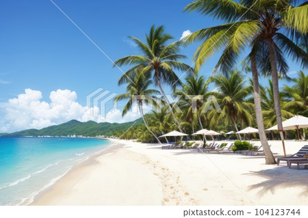 《AI image》Midsummer beach resort image 104123744