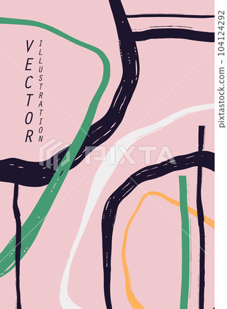 Abstract trendy universal artistic banner template. Vector illustration. Abstract trendy universal artistic banner template. Vector illustration. 104124292