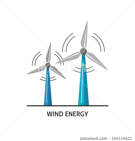 Wind turbine icon in flat style 104124822