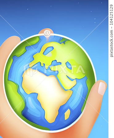 hand holding a globe or earth 104125129