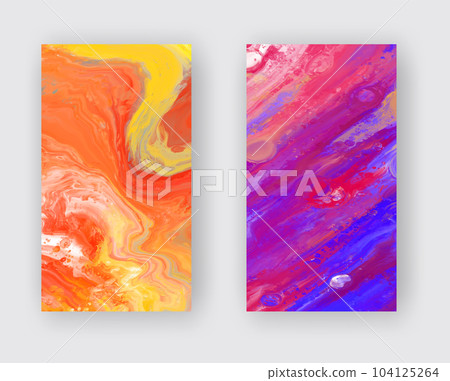 Elegant banner template design with purple, orange paint set. Elegant banner template design with purple, orange paint set. 104125264