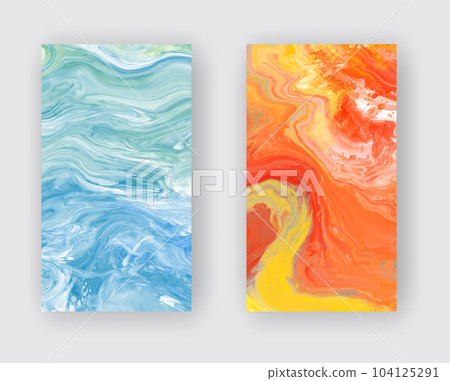Elegant banner template design with blue, orange paint set. Elegant banner template design with blue, orange paint set. 104125291