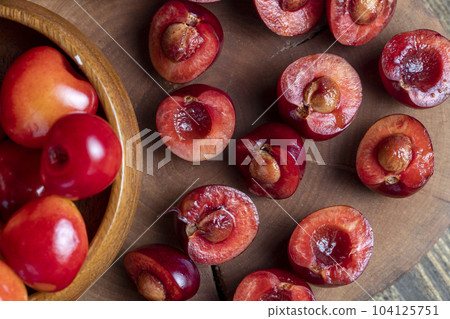 Sweet fresh cherries with other products Sweet fresh cherries with other products 104125751