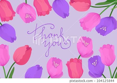 Thank you card with tulips.  104125844