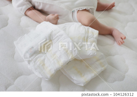 Newborn baby and paper diaper Newborn baby and paper diaper 104126312