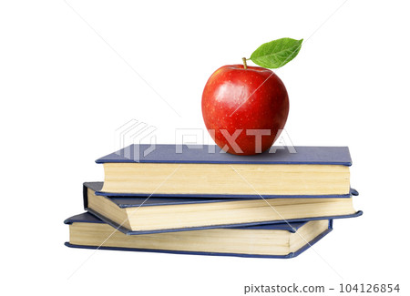 Books and an apple isolated Books and an apple isolated 104126854