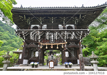 The majestic temple gate of Yoshimine-ji Temple in Nishikyo Ward, Kyoto City in June The majestic temple gate of Yoshimine-ji Temple in Nishikyo Ward, Kyoto City in June 104127018