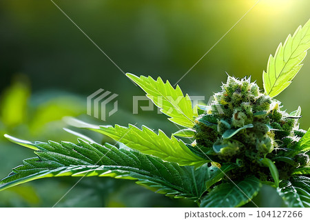 Cannabis flower and buds top of the plant. Close up and macro marijuana plant. Cannabis flower and buds top of the plant. Close up and macro marijuana plant. 104127266