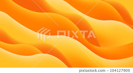 Orange and yellow waves background, fluid 3d curves creating abstract texture 104127909