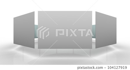 Sliding 10 panels on white 3D illustration 104127919