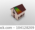 Building energy class perspective view - 3D illustration 104128209