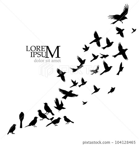A flock of flying birds. Vector illustration A flock of flying birds. Vector illustration 104128465