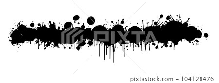 Long black blob, brush stroke. Vector illustration Long black blob, brush stroke. Vector illustration 104128476