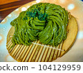 Cha soba served in a colander 104129959