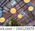 High ceiling frame and round lighting 104129979