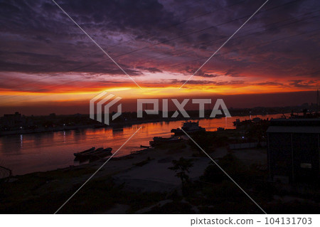 Sunset on the Shitalakshya River in Bangladesh Sunset on the Shitalakshya River in Bangladesh 104131703
