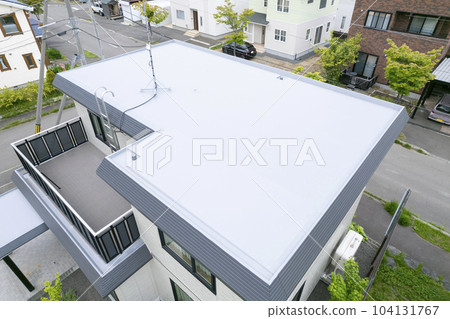 Completion of housing renovation Aerial view of the roof after replacement Completion of housing renovation Aerial view of the roof after replacement 104131767
