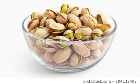 Delicious pistachios on a plate, healthy food concept, for farmers' market displays 104132402