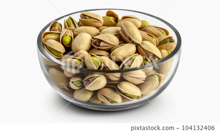 Delicious pistachios on a plate, healthy food concept, for farmers' market displays 104132406