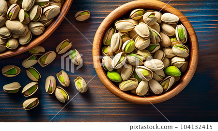 Delicious pistachios on a plate, healthy food concept, for farmers' market displays Delicious pistachios on a plate, healthy food concept, for farmers' market displays 104132415