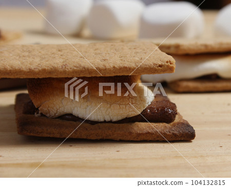 Smores. Marshmallow with Chocolate and Graham Crackers Smores. Marshmallow with Chocolate and Graham Crackers 104132815