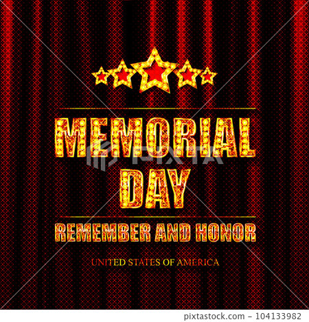 Vector lettering Memorial Day. 104133982