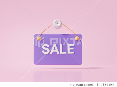 3d purple price tag icon discount promotion 50% off pink background 3d purple price tag icon discount promotion 50% off pink background 104134562