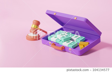 Judgment weighted law book Lawyer learning background powder red background, adviser, mallet, Tenpyo judge arbitration court education decision concept 104134577