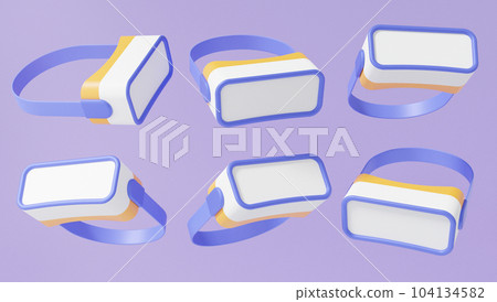 Virtual reality goggles floating in metaverse technology concept. For playing video game simulation, education, isolation 104134582