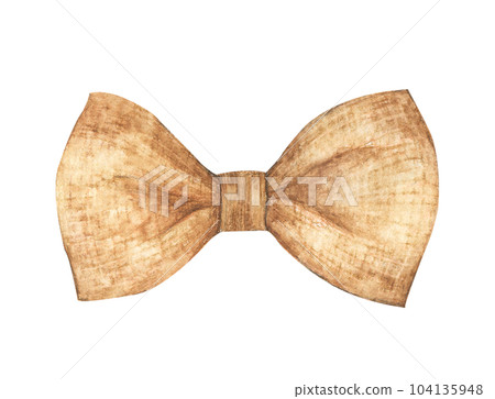Watercolor painting of Brown ribbon. Watercolor painting of Brown ribbon. 104135948