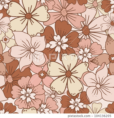 Floral seamless pattern. Vector design for paper, cover, fabric interior decor Floral seamless pattern. Vector design for paper, cover, fabric interior decor 104136205