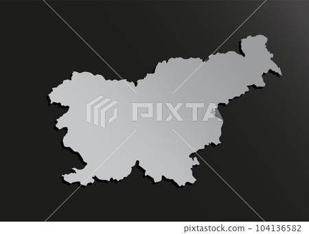 Vector map Slovenia silver material, Europe country 104136582