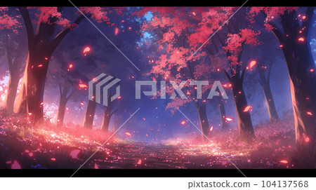 動漫背景【夜櫻】 動漫背景【夜櫻】 104137568