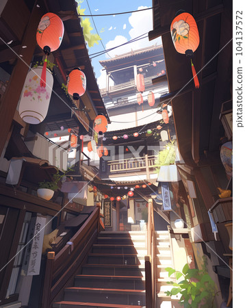 Anime style background [Japanese style architecture] 104137572