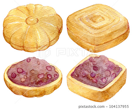 Watercolor illustration monaka Watercolor illustration monaka 104137955