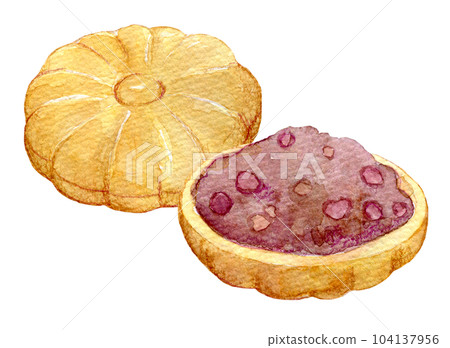 Watercolor illustration monaka 104137956