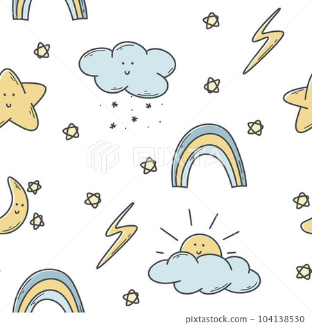 Baby weather conditions seamless pattern Baby weather conditions seamless pattern 104138530