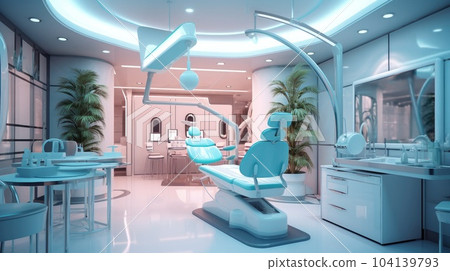 Clean modern dentist,  Dentistry, medicine, medical equipment and stomatology concept. 104139793