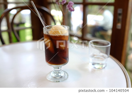 cola float by the window 104140504