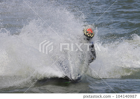 Jet ski that makes a splash and turns marine sports Jet ski that makes a splash and turns marine sports 104140987