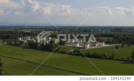 Aerial view of oil refinery plant at sunny day Aerial view of oil refinery plant at sunny day 104141294