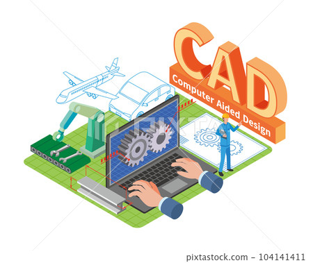 Image illustration of machine CAD design 104141411