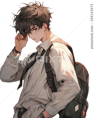 Cool high school boy (Generative AI) 104141673