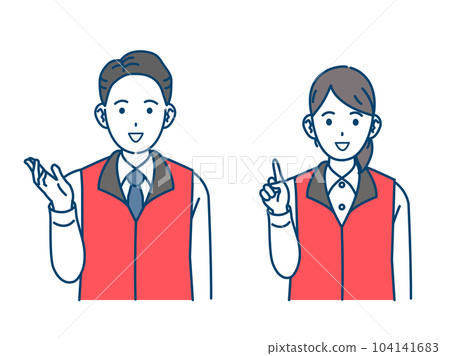 Illustration of male and female staff of home appliance sales clerk 104141683