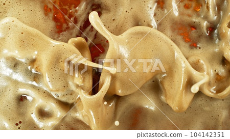 The surface of the hot cream coffee. The surface of the hot cream coffee. 104142351