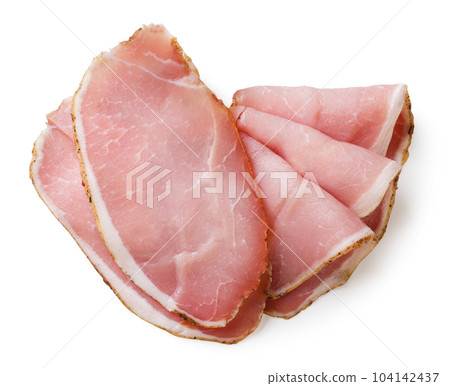 Pork balyk close-up on a white. Top view 104142437